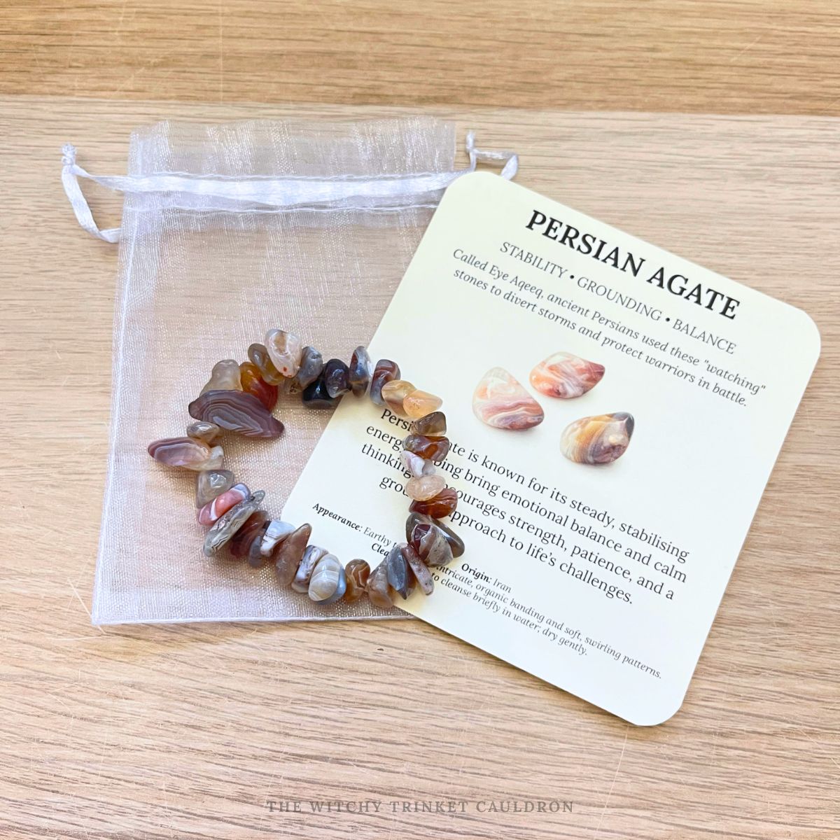 Chunky Persian Agate Chip Bracelet—Crystal Energy Jewellery - Image 3