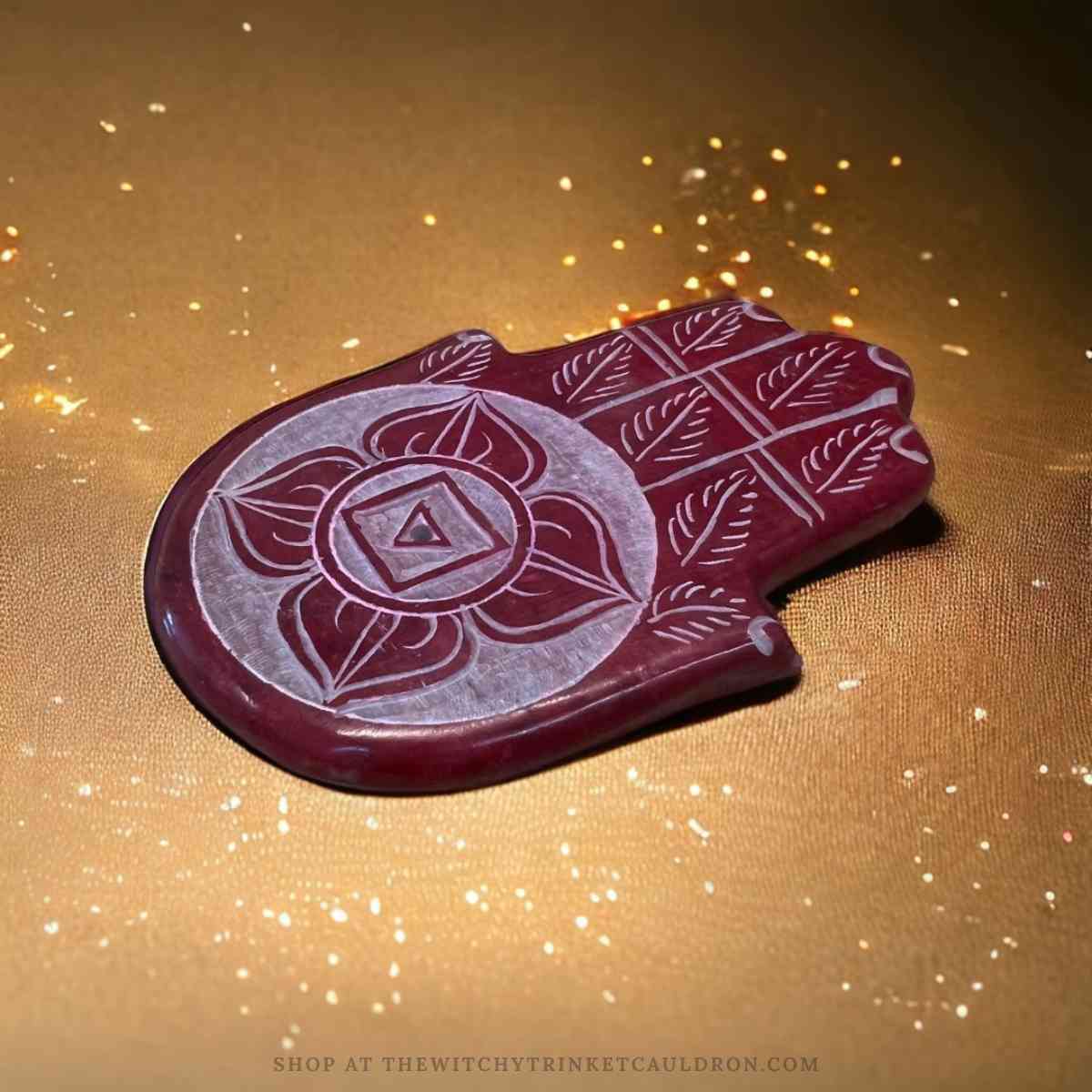 Soapstone Hand of Fatima Chakra Incense Holders - Image 2