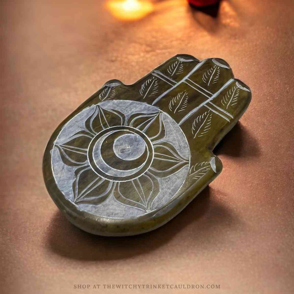 Soapstone Hand of Fatima Chakra Incense Holders - Image 3