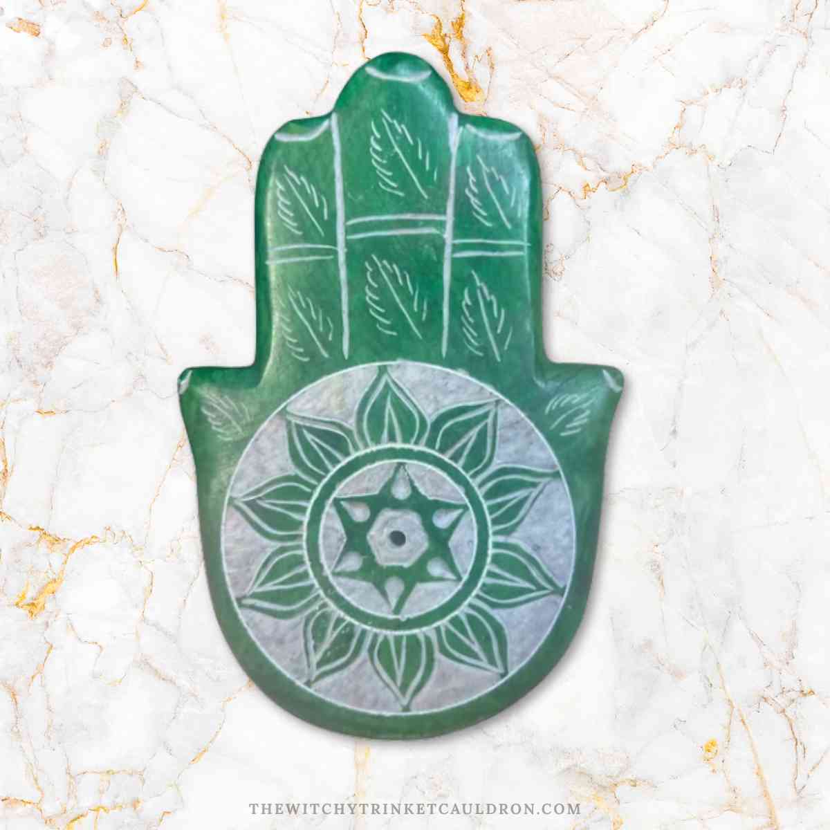 Soapstone Hand of Fatima Chakra Incense Holders - Image 12