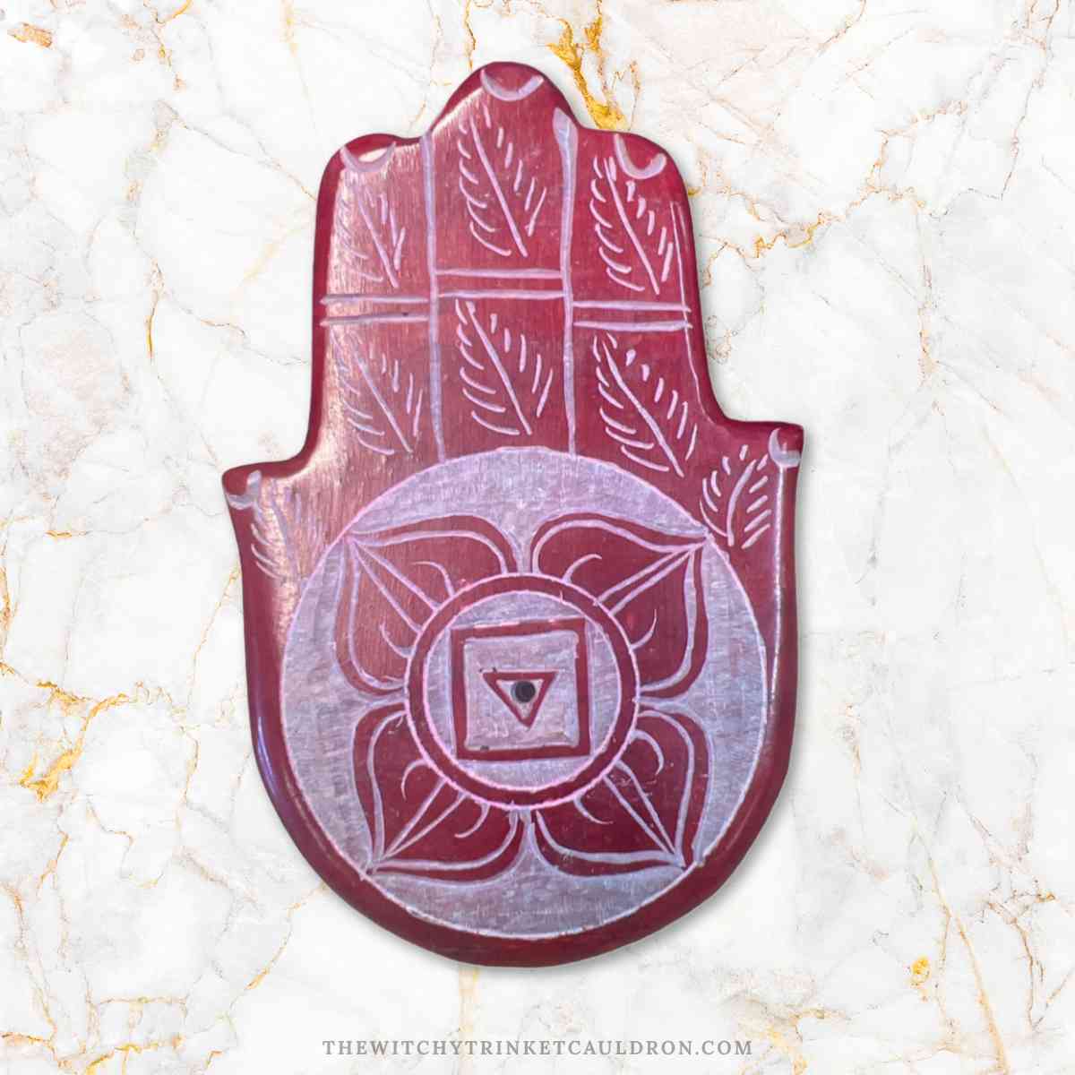 Soapstone Hand of Fatima Chakra Incense Holders - Image 9