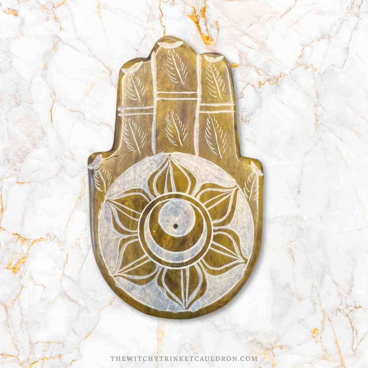 Soapstone Hand of Fatima Chakra Incense Holders - Image 10