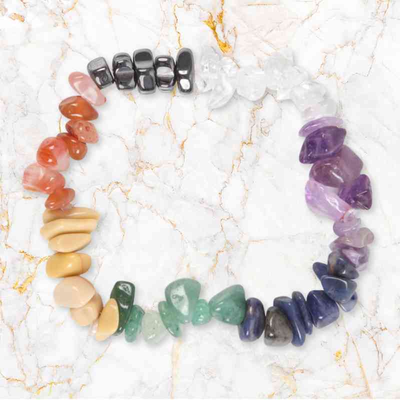Seven Chakra Crystal Chip Bracelet