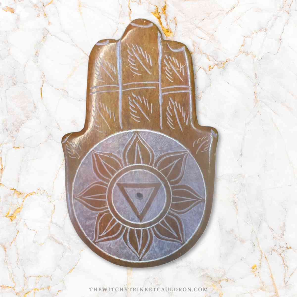 Soapstone Hand of Fatima Chakra Incense Holders - Image 11