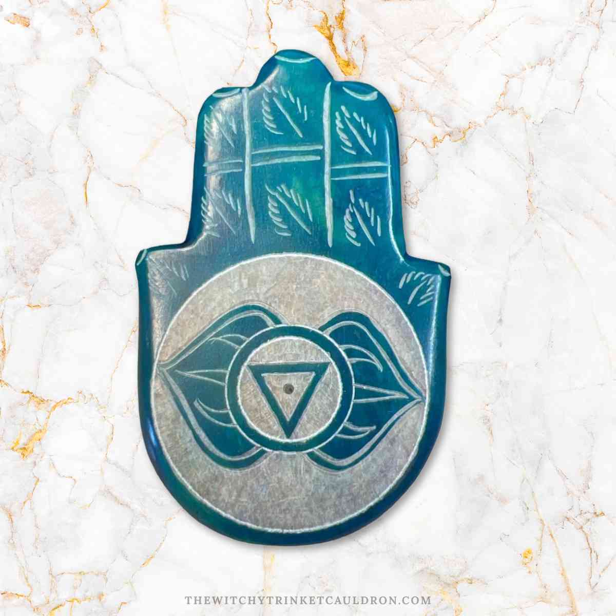 Soapstone Hand of Fatima Chakra Incense Holders - Image 14