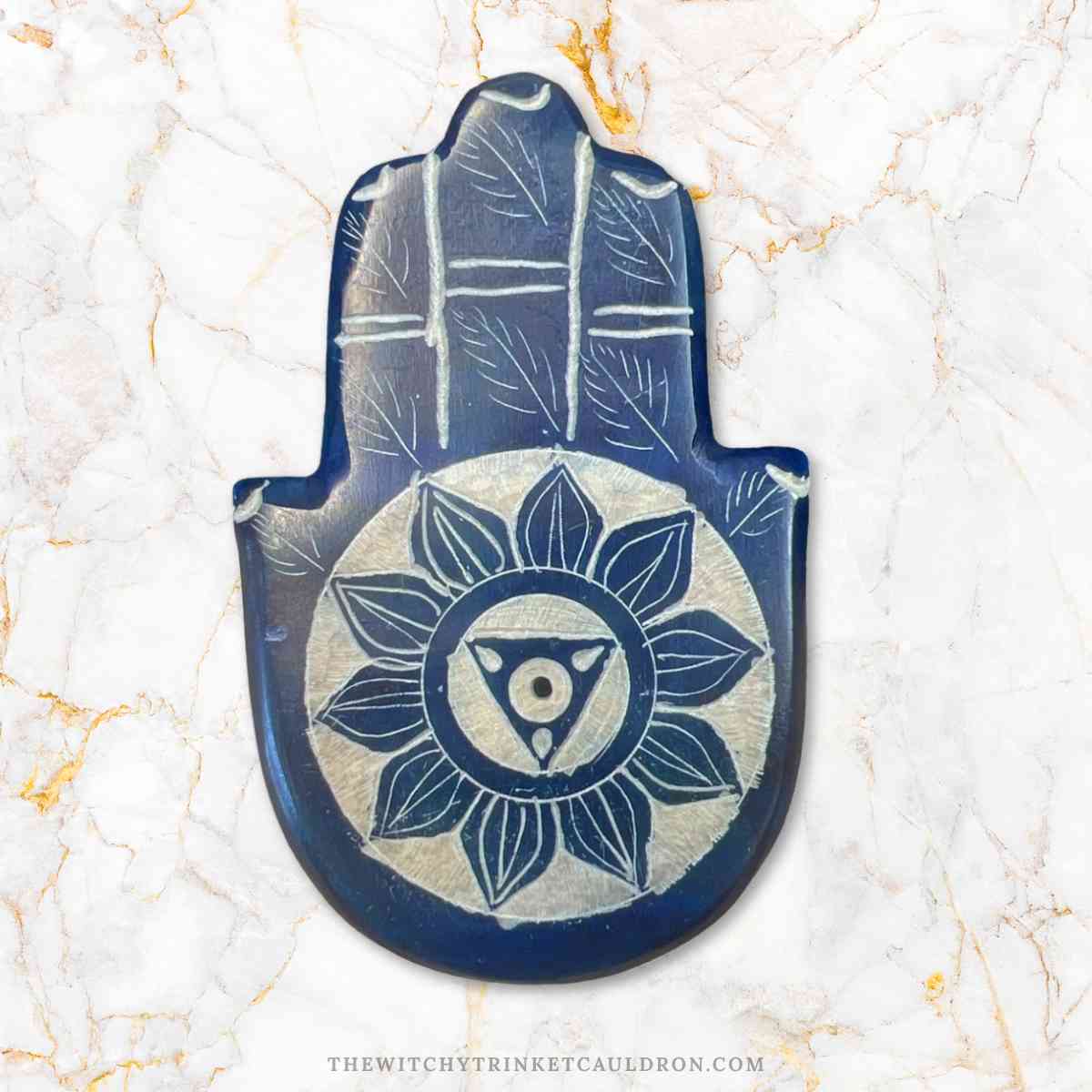 Soapstone Hand of Fatima Chakra Incense Holders - Image 13