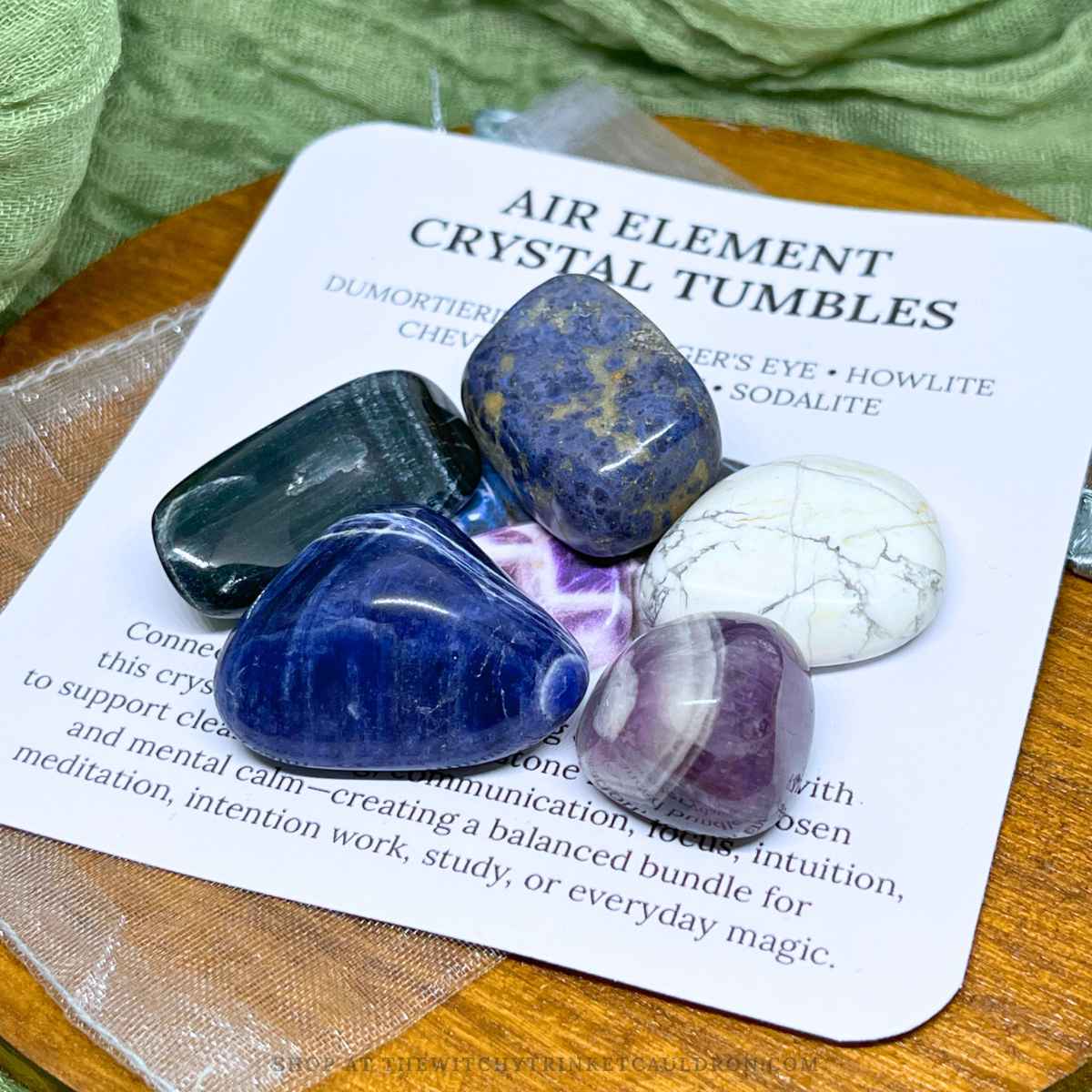 Air Element Crystals—5 Crystal Tumbles for Clarity & Communication