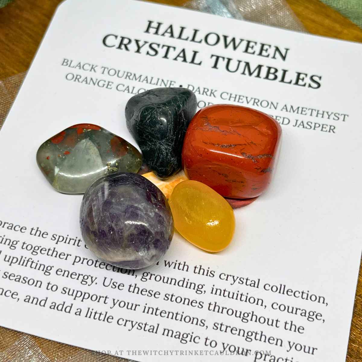 Halloween Crystal Tumble Bundle—5 Crystals for the Spooky Season