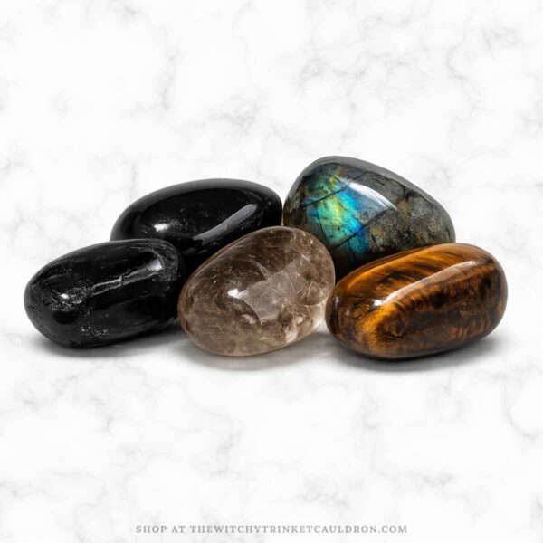 Protection Crystals—5 Crystal Tumbles for Grounding & Strength