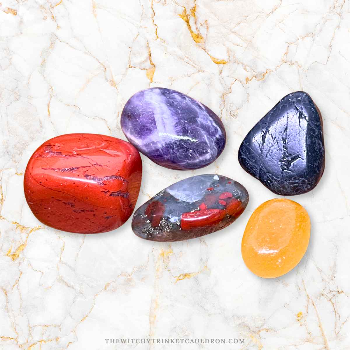 Halloween Crystal Tumble Bundle—5 Crystals for the Spooky Season - Image 3