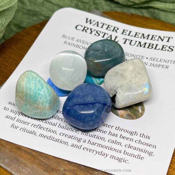 Water Element Crystals—5 Tumbles for Intuition & Balance