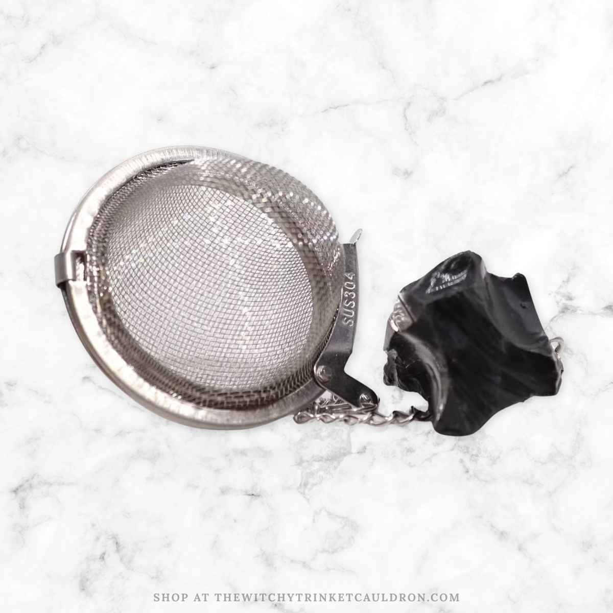 Black Obsidian Crystal Tea Strainer - Image 2
