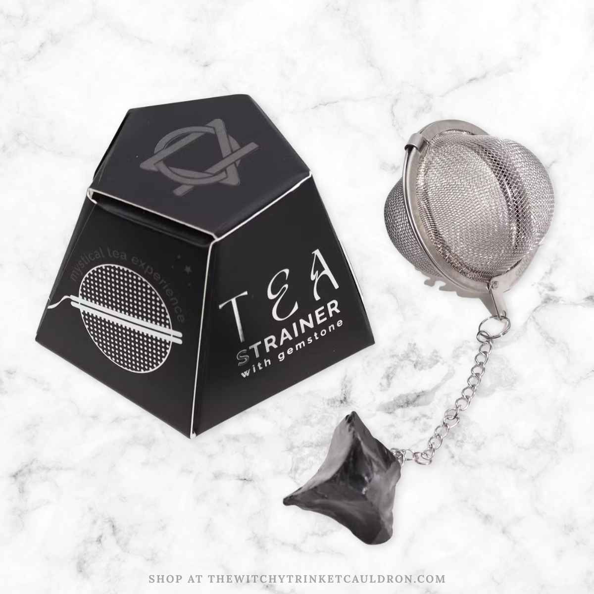 Black Obsidian Crystal Tea Strainer
