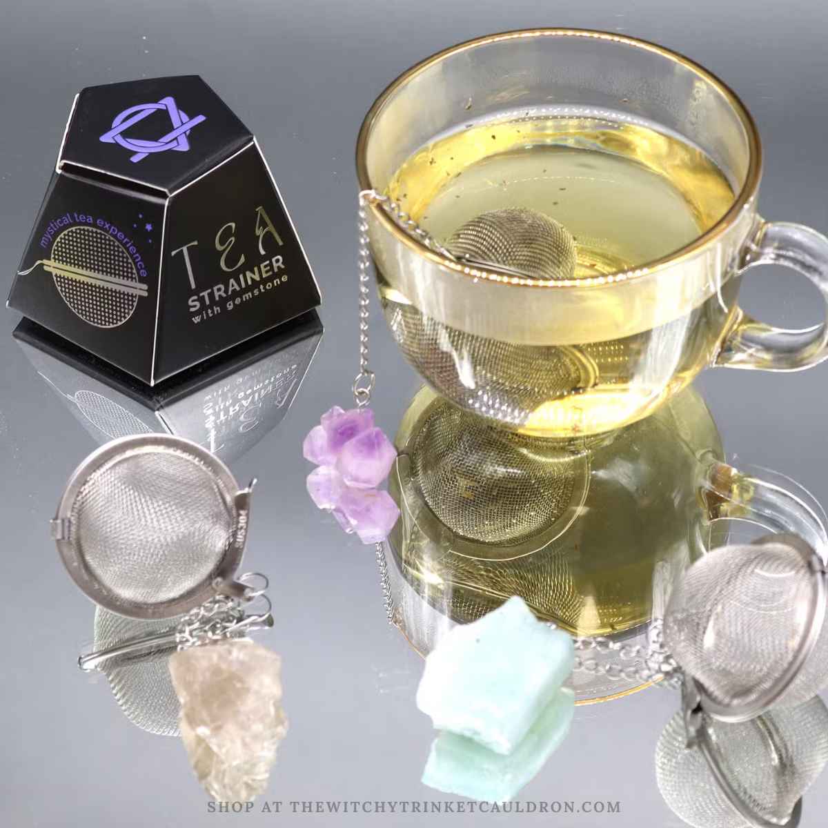 Smoky Quartz Crystal Tea Strainer - Image 3