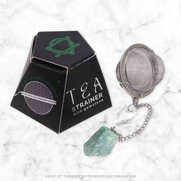 Green Aventurine Crystal Tea Strainer