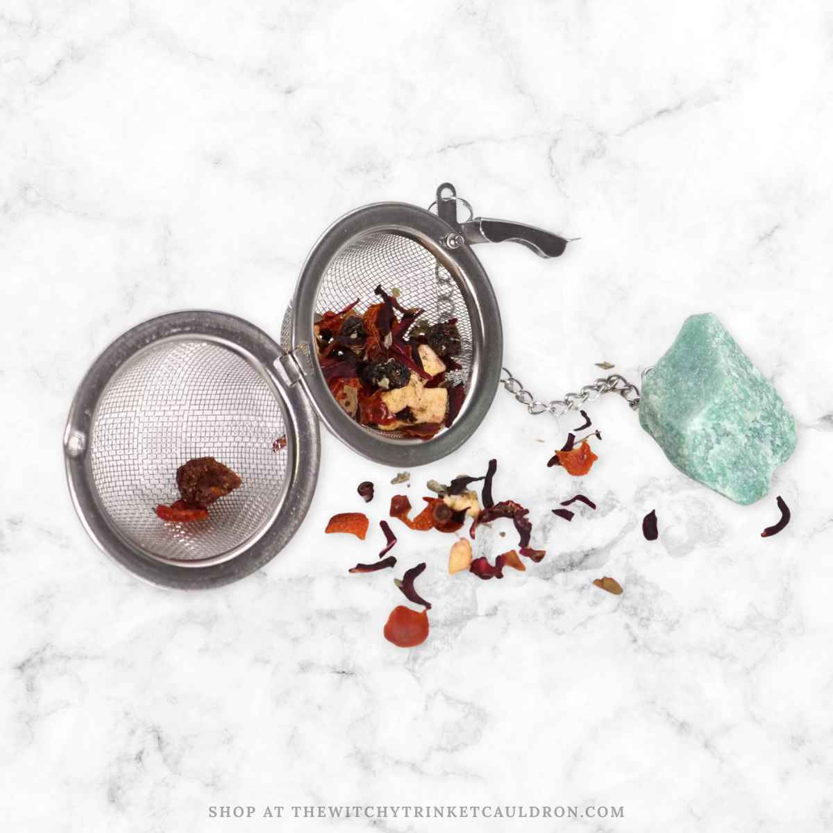 Green Aventurine Crystal Tea Strainer - Image 3